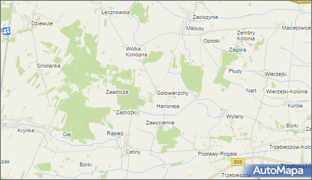 mapa Gołowierzchy, Gołowierzchy na mapie Targeo