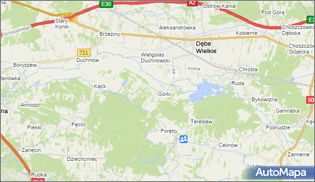 mapa Górki gmina Dębe Wielkie, Górki gmina Dębe Wielkie na mapie Targeo