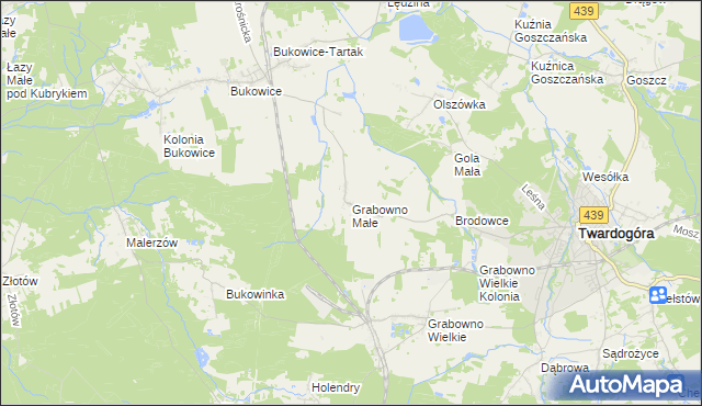 mapa Grabowno Małe, Grabowno Małe na mapie Targeo