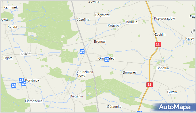 mapa Grudzielec, Grudzielec na mapie Targeo