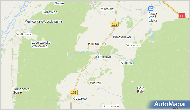 mapa Jabłonowo gmina Ujście, Jabłonowo gmina Ujście na mapie Targeo