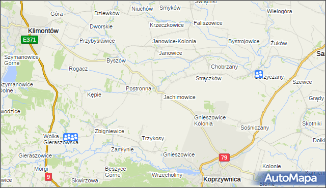 mapa Jachimowice, Jachimowice na mapie Targeo