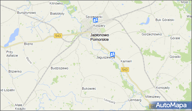 mapa Jaguszewice, Jaguszewice na mapie Targeo