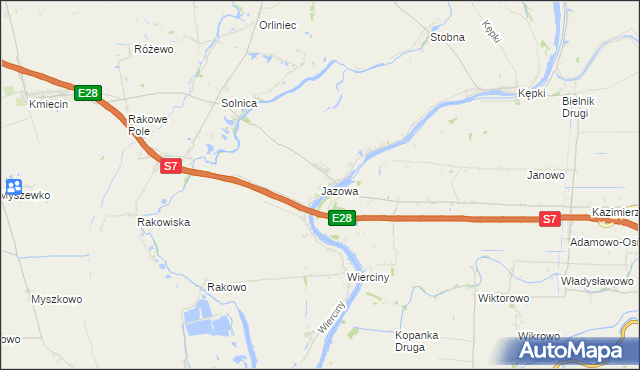 mapa Jazowa gmina Nowy Dwór Gdański, Jazowa gmina Nowy Dwór Gdański na mapie Targeo