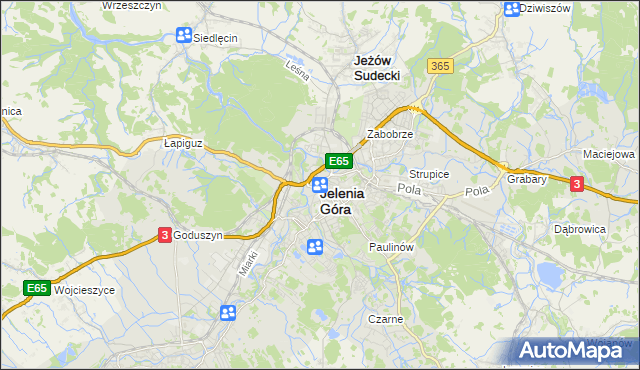 mapa Jelenia Góra, Jelenia Góra na mapie Targeo