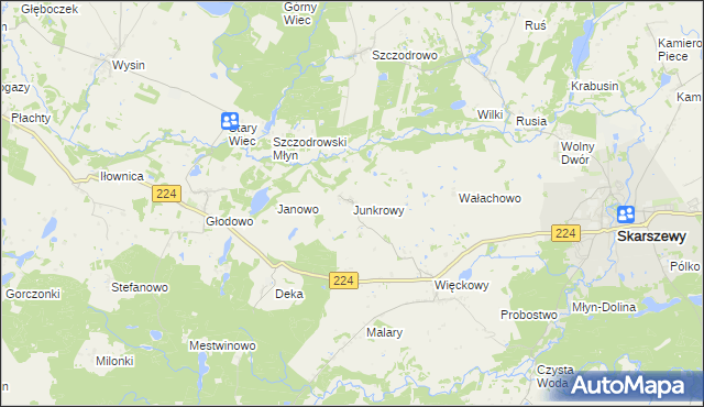 mapa Junkrowy, Junkrowy na mapie Targeo