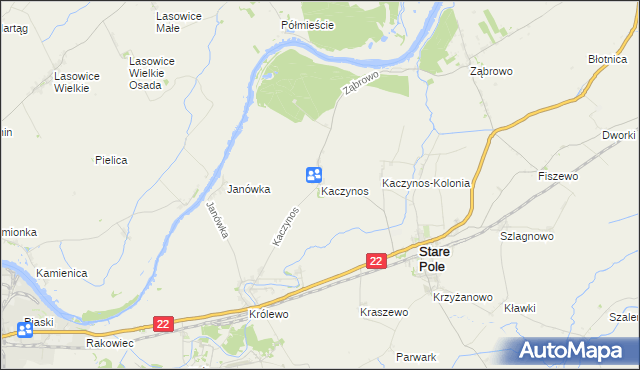 mapa Kaczynos, Kaczynos na mapie Targeo