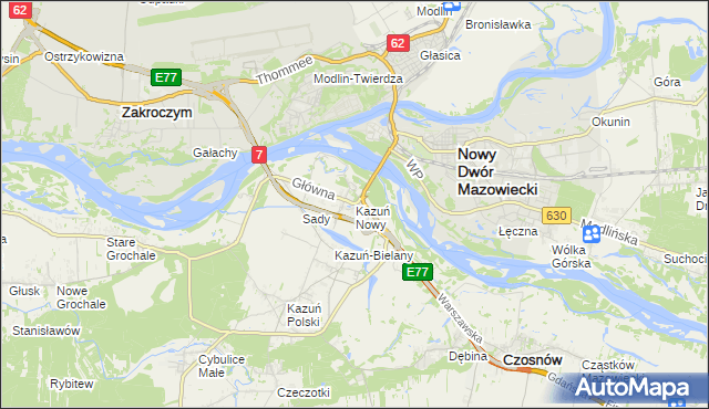 mapa Kazuń Nowy, Kazuń Nowy na mapie Targeo