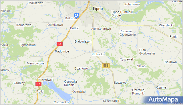 mapa Kłokock, Kłokock na mapie Targeo