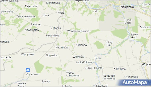 mapa Kocianów, Kocianów na mapie Targeo