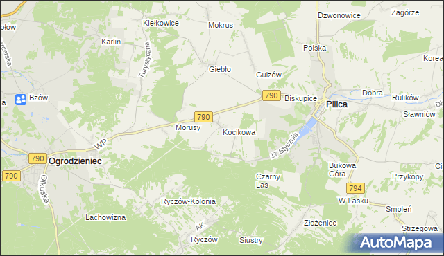 mapa Kocikowa, Kocikowa na mapie Targeo