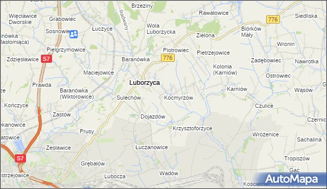 mapa Kocmyrzów, Kocmyrzów na mapie Targeo