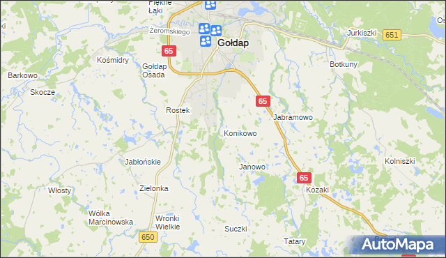 mapa Konikowo gmina Gołdap, Konikowo gmina Gołdap na mapie Targeo