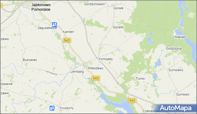 mapa Konojady, Konojady na mapie Targeo