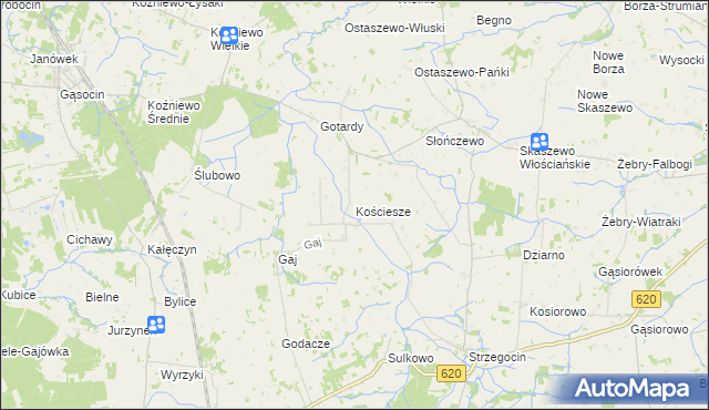 mapa Kościesze, Kościesze na mapie Targeo