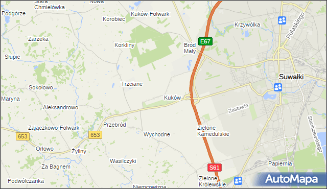 mapa Kuków gmina Suwałki, Kuków gmina Suwałki na mapie Targeo