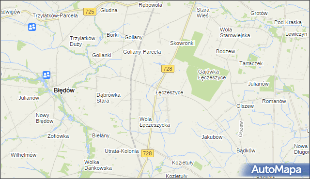 mapa Łęczeszyce, Łęczeszyce na mapie Targeo