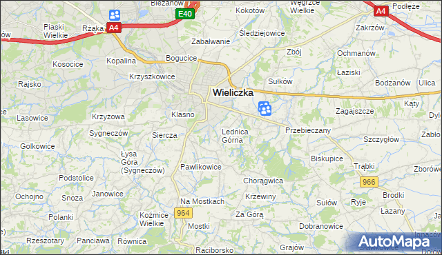 mapa Lednica Górna, Lednica Górna na mapie Targeo