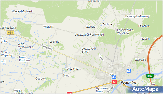 mapa Leszczydół Stary, Leszczydół Stary na mapie Targeo