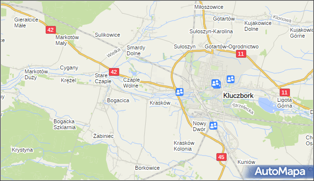 mapa Ligota Dolna gmina Kluczbork, Ligota Dolna gmina Kluczbork na mapie Targeo