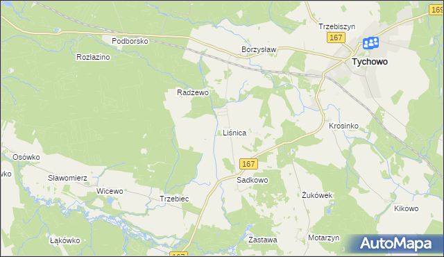 mapa Liśnica, Liśnica na mapie Targeo