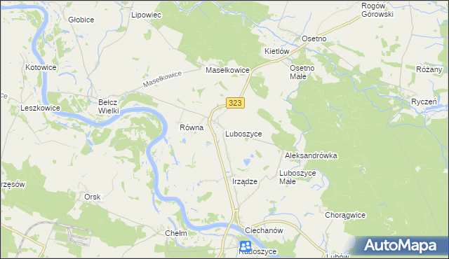 mapa Luboszyce gmina Jemielno, Luboszyce gmina Jemielno na mapie Targeo
