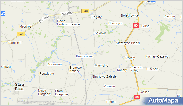 mapa Machcinko, Machcinko na mapie Targeo