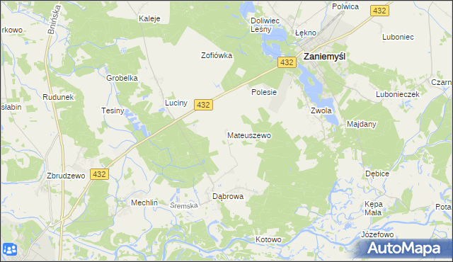 mapa Mateuszewo, Mateuszewo na mapie Targeo