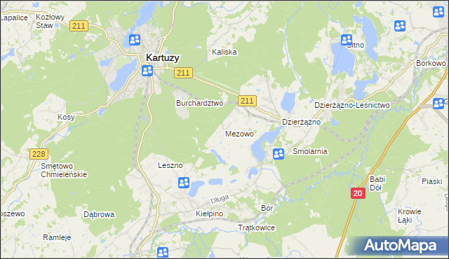 mapa Mezowo, Mezowo na mapie Targeo