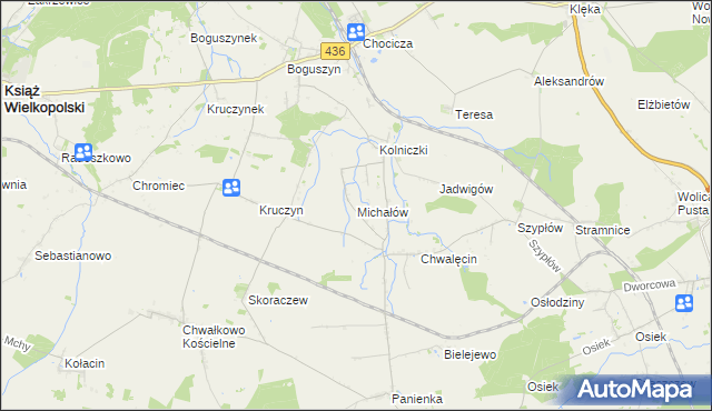 mapa Michałów gmina Nowe Miasto nad Wartą, Michałów gmina Nowe Miasto nad Wartą na mapie Targeo