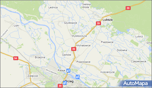 mapa Michałowice gmina Lubsza, Michałowice gmina Lubsza na mapie Targeo