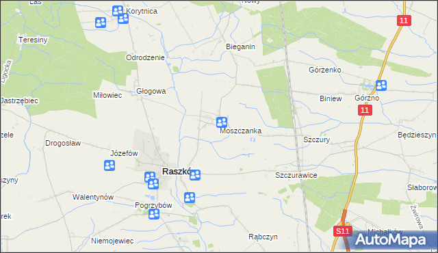 mapa Moszczanka gmina Raszków, Moszczanka gmina Raszków na mapie Targeo