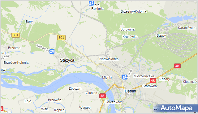 mapa Nadwiślanka, Nadwiślanka na mapie Targeo