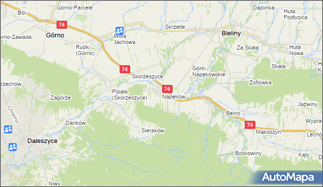 mapa Napęków, Napęków na mapie Targeo