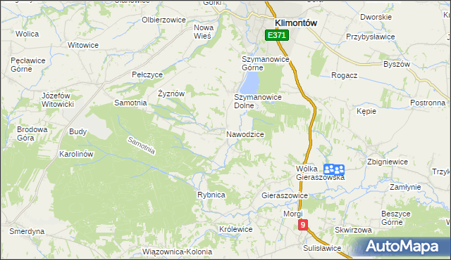 mapa Nawodzice, Nawodzice na mapie Targeo