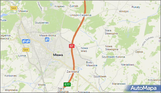 mapa Nowa Wieś gmina Szydłowo, Nowa Wieś gmina Szydłowo na mapie Targeo