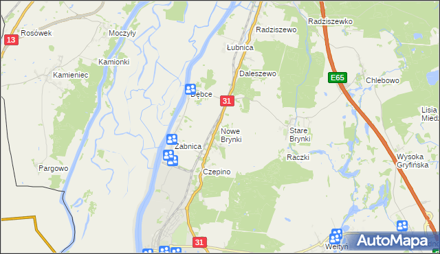 mapa Nowe Brynki, Nowe Brynki na mapie Targeo