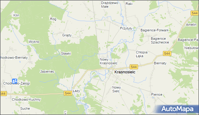 mapa Nowy Krasnosielc, Nowy Krasnosielc na mapie Targeo