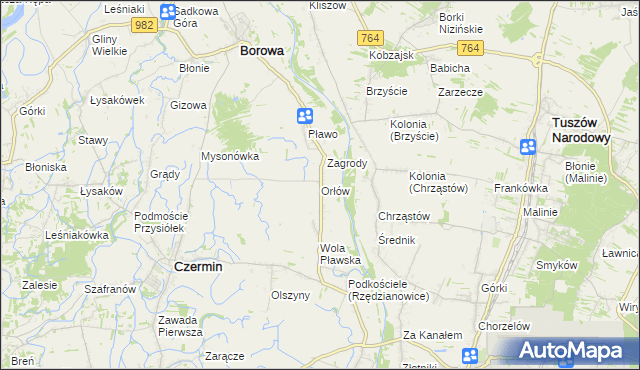 mapa Orłów gmina Borowa, Orłów gmina Borowa na mapie Targeo