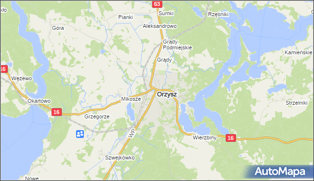 mapa Orzysz, Orzysz na mapie Targeo