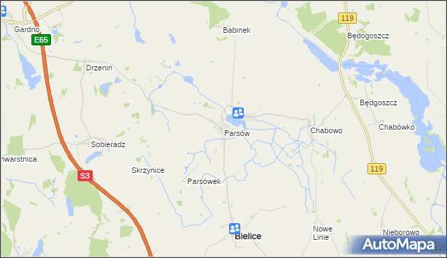 mapa Parsów, Parsów na mapie Targeo