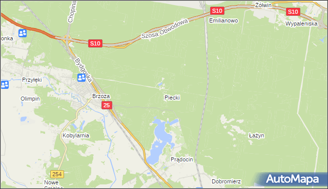 mapa Piecki gmina Nowa Wieś Wielka, Piecki gmina Nowa Wieś Wielka na mapie Targeo