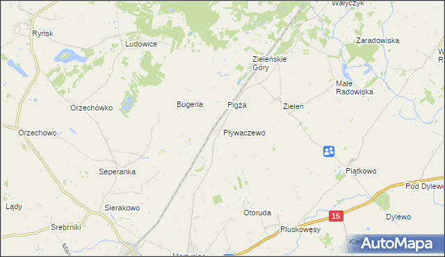 mapa Pływaczewo, Pływaczewo na mapie Targeo