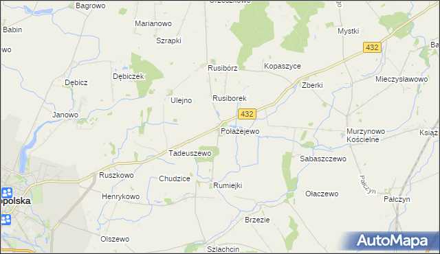 mapa Połażejewo, Połażejewo na mapie Targeo