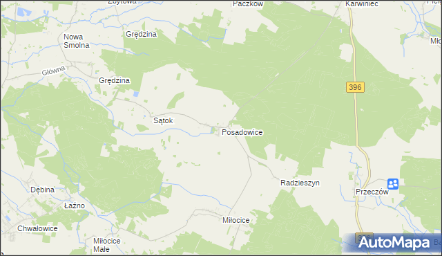 mapa Posadowice, Posadowice na mapie Targeo