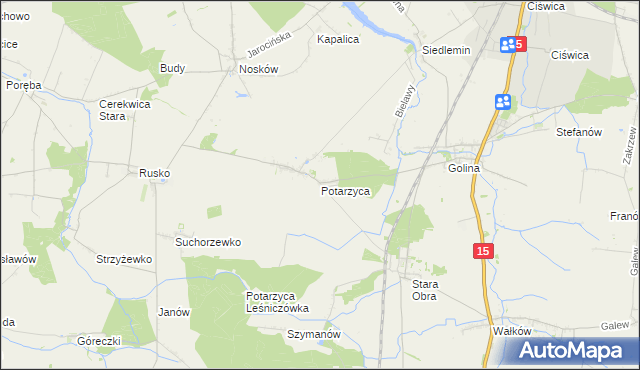 mapa Potarzyca gmina Jarocin, Potarzyca gmina Jarocin na mapie Targeo