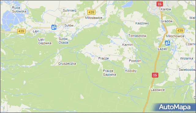 mapa Pracze, Pracze na mapie Targeo