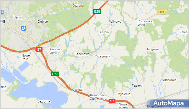 mapa Przezmark gmina Elbląg, Przezmark gmina Elbląg na mapie Targeo