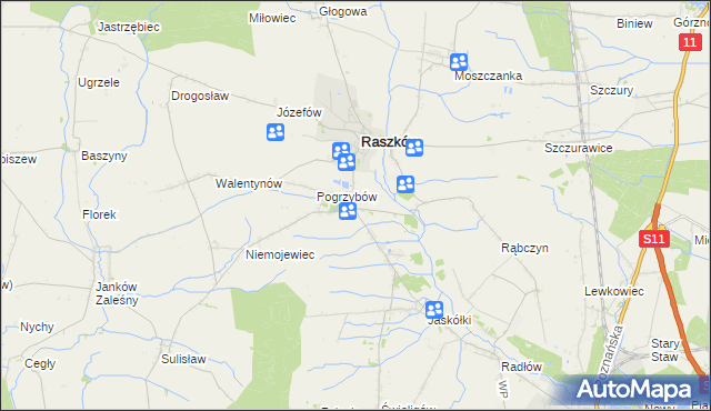 mapa Przybysławice gmina Raszków, Przybysławice gmina Raszków na mapie Targeo