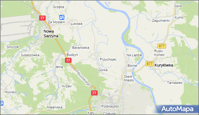 mapa Przychojec, Przychojec na mapie Targeo